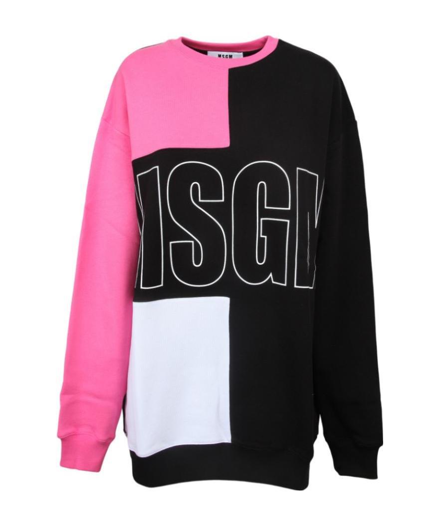 Msgm Contrast-color Logo Stitching Hoodie
