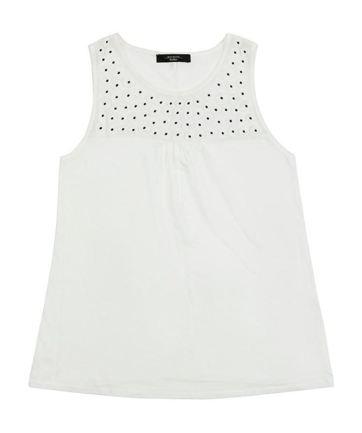 Weekend Max Mara Round-necked Sleeveless Dress In White