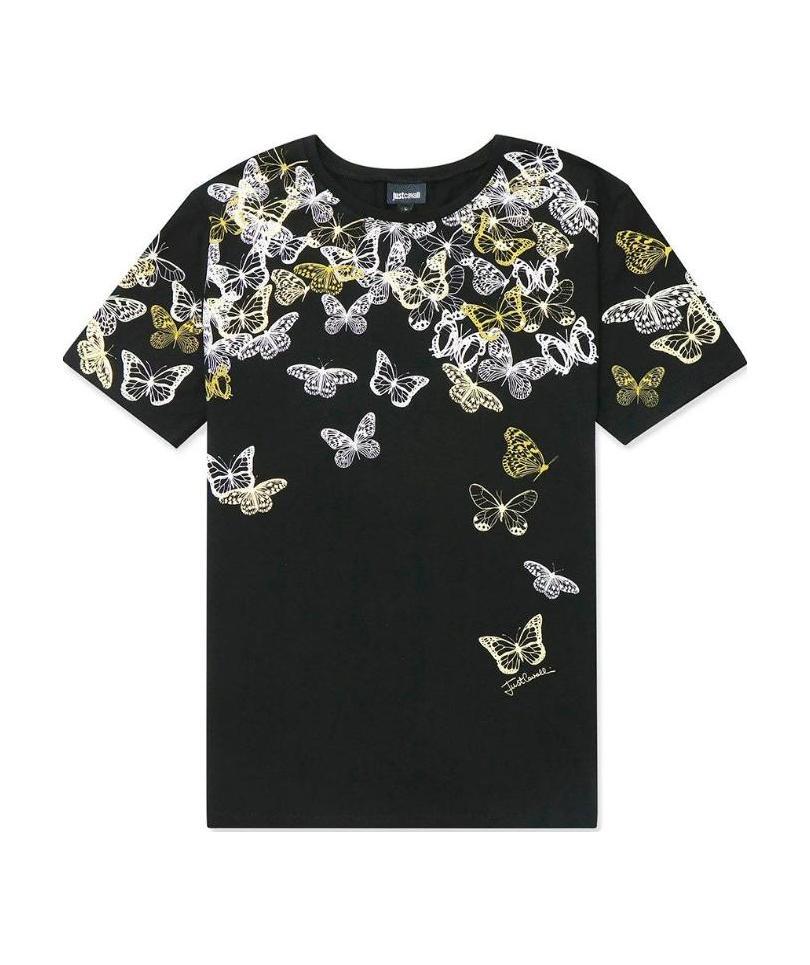 JUST CAVALLI T-SHIRT WITH ROUND NECK AND SHORT SLEEVES