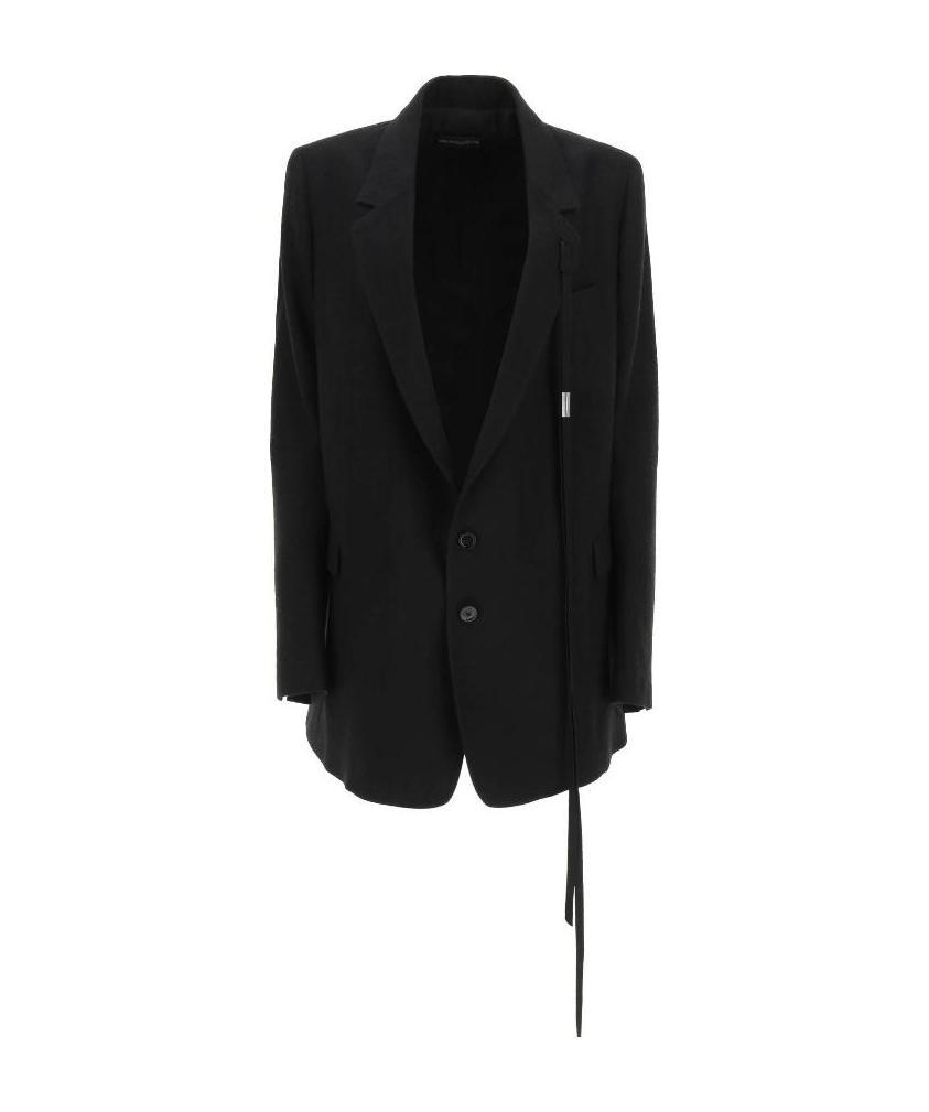 Ann Demeulemeester Pendant Coat With Details In Black