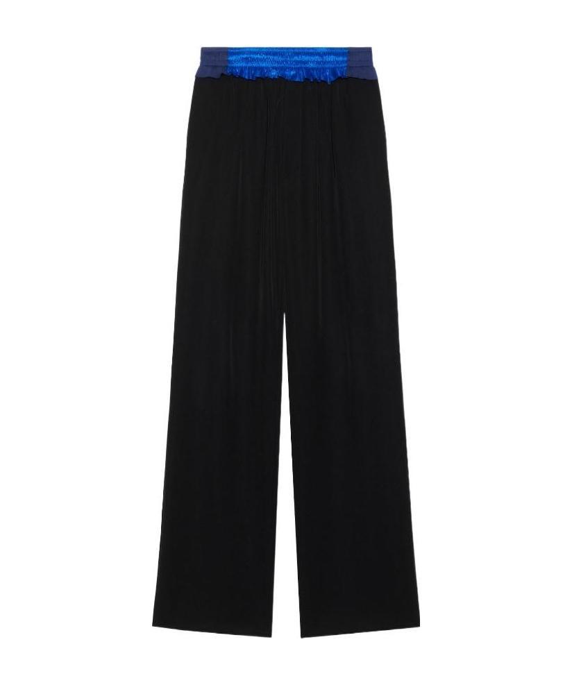 Balenciaga Contrast Waistband Tailored Track Pants In Black