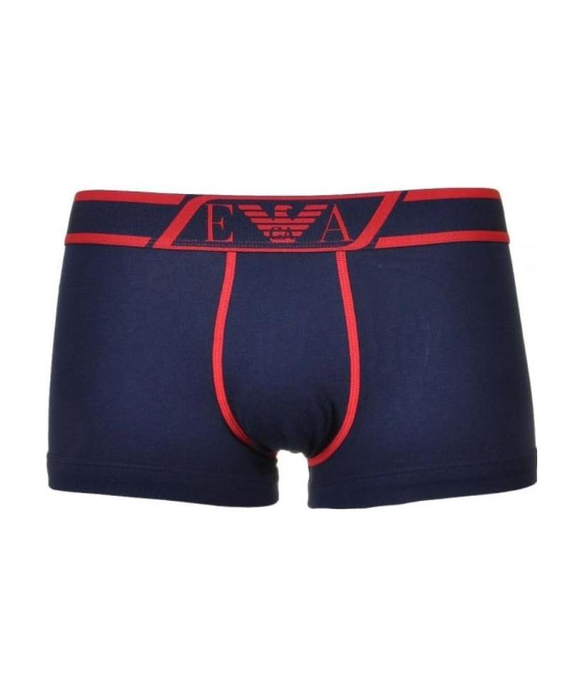 EMPORIO ARMANI DARK BLUE LOGO WAIST-PRINTED BOXERS