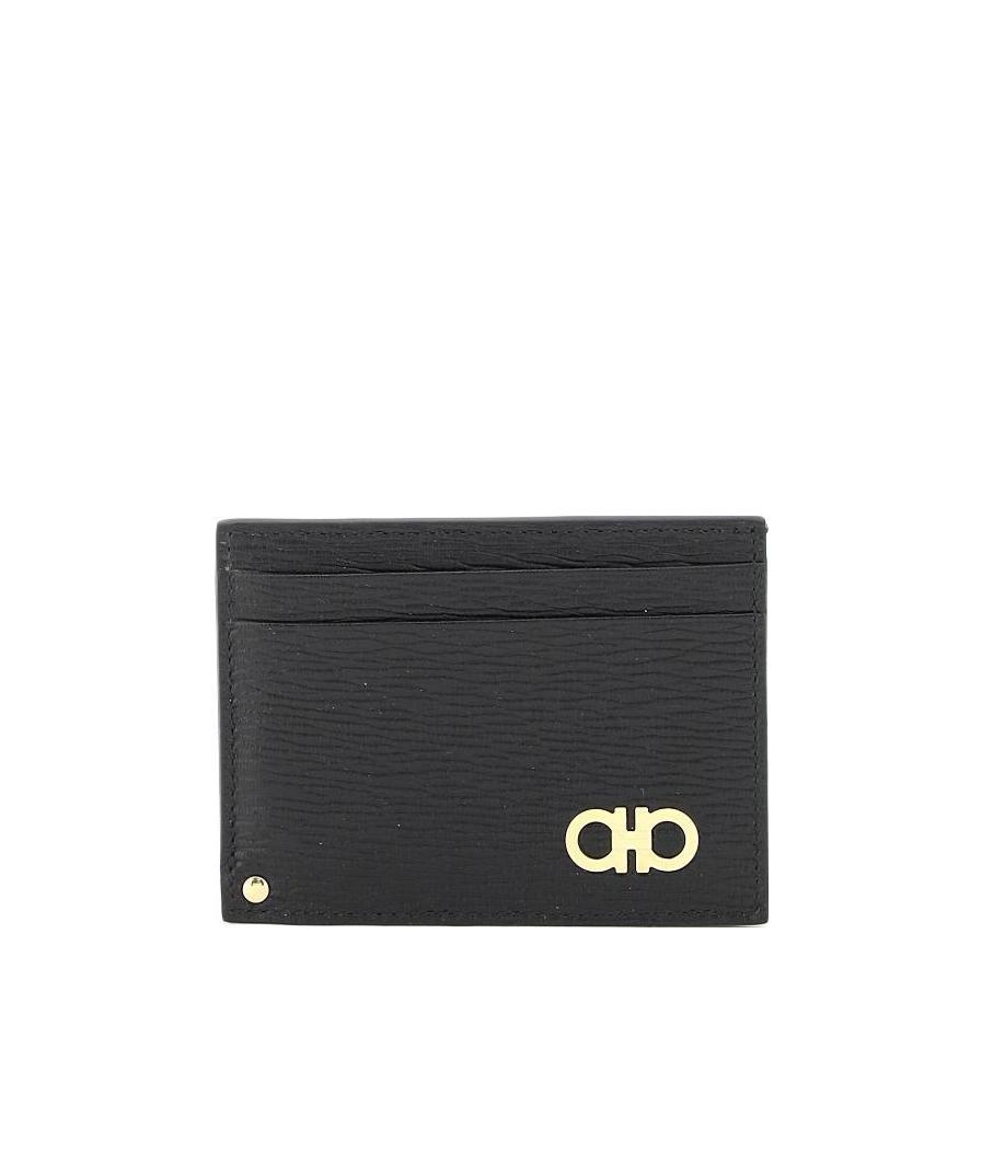 Ferragamo Logo Card Bag In Black