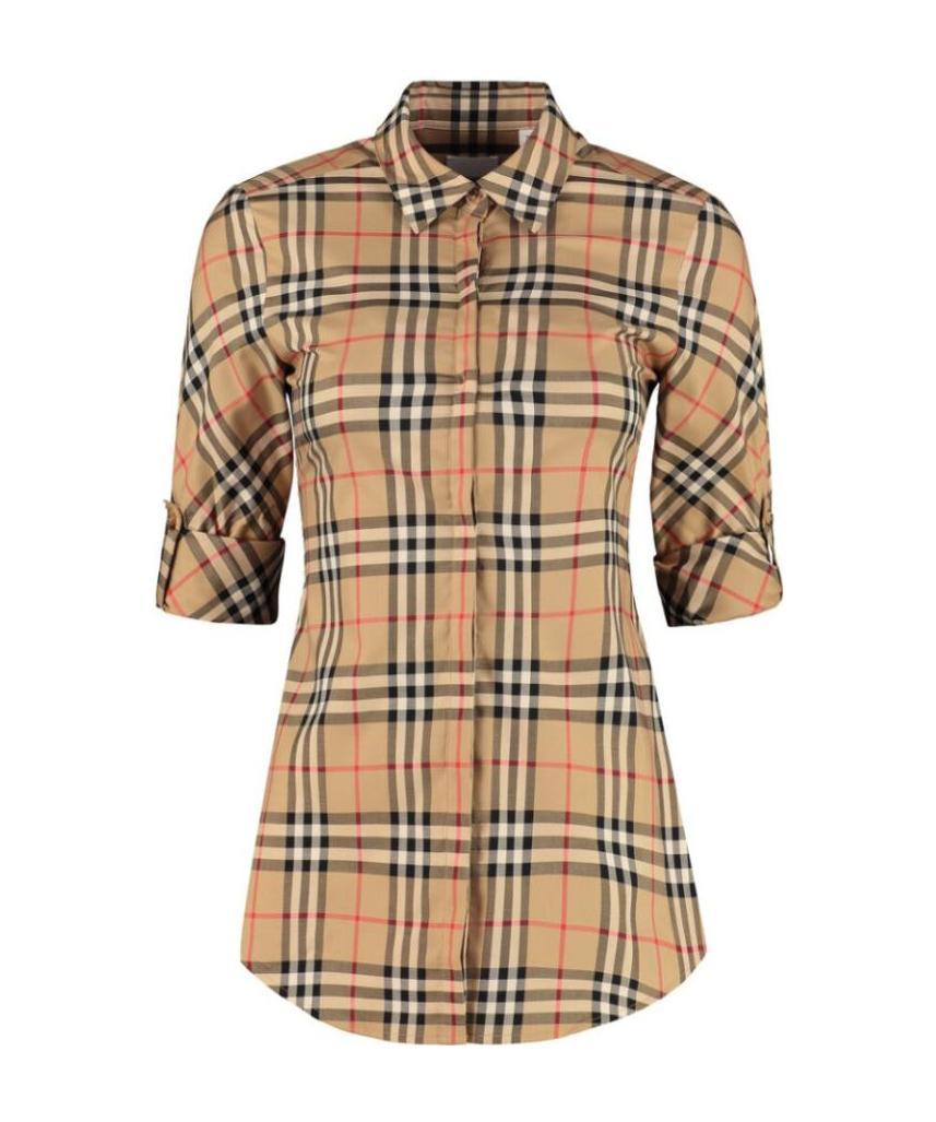 Shop Burberry Vintage Check Shirt In Nude