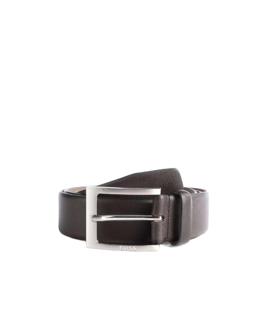 Hugo Boss Dressletic Leather Belt With Concealed Elasticated Section In Black