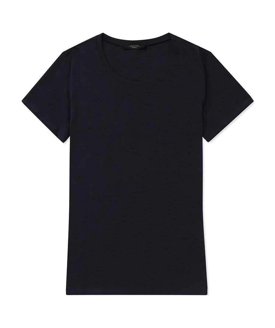 Weekend Max Mara T-shirt With Round Neck And Short Sleeves In Black