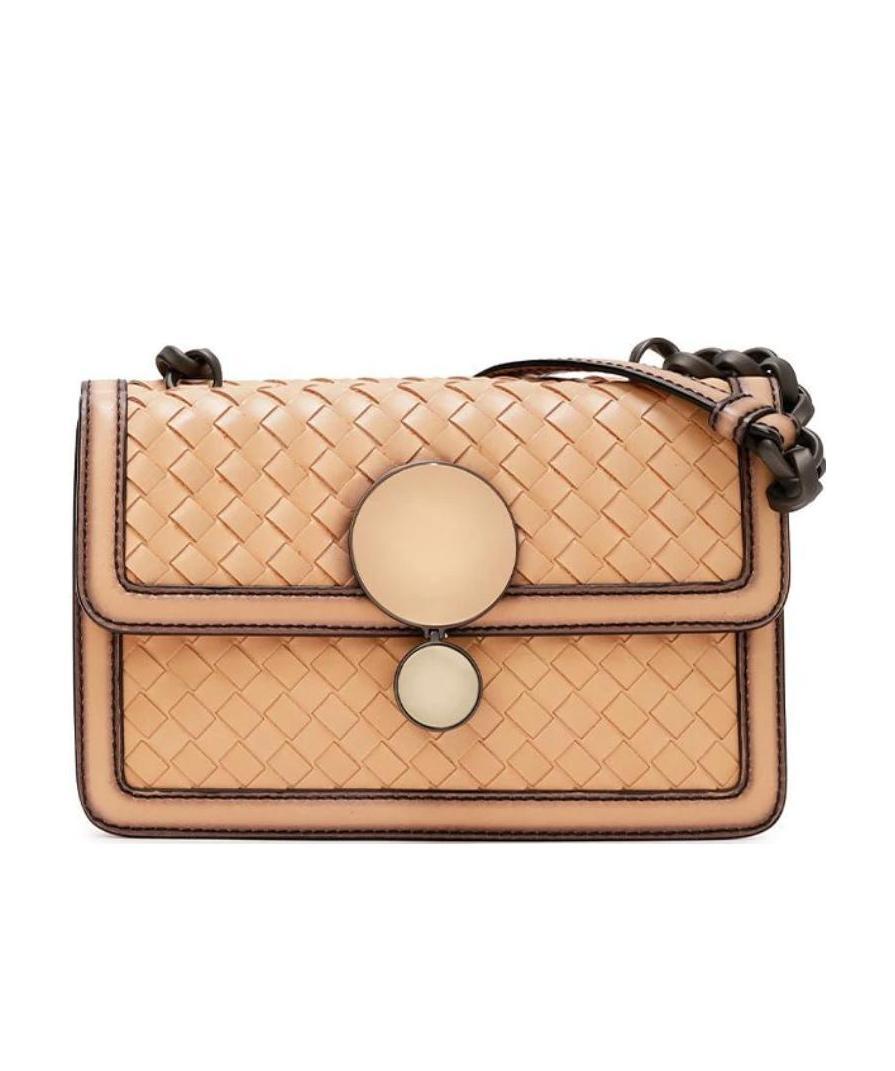 Shop Bottega Veneta Flip Shoulder Bag In Nude