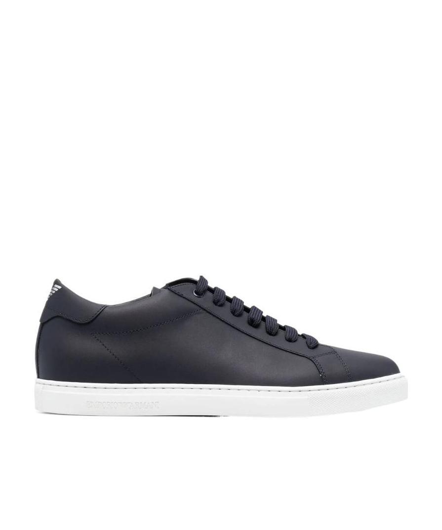 Emporio Armani Logo Pattern Low-cut Shoes In Black