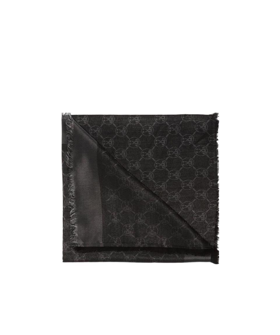 Moschino Double Question Mark Logo Scarf In Black