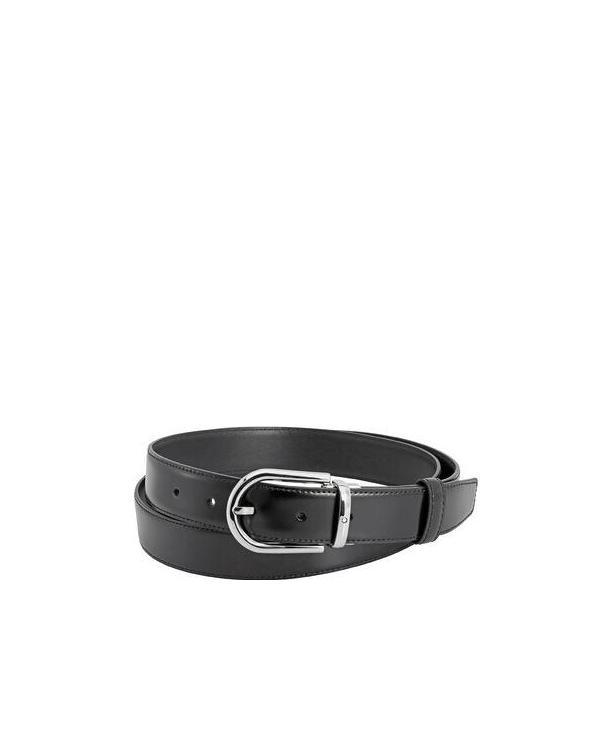 Montblanc Horseshoe-shaped Buckle Leather Belt In Black