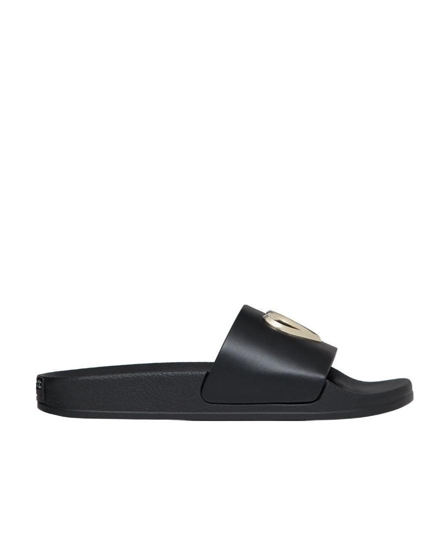 Red Valentino Heart Shaped Flip-flops In Black