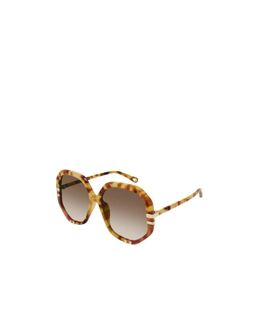 Chloé Tortoise-shell Oversize-frame Sunglasses In Nude