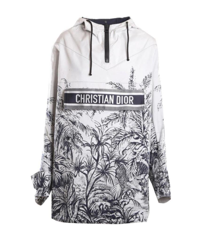 DIOR HOODED LONG-SLEEVED PRINTED PATTERN SWEATER