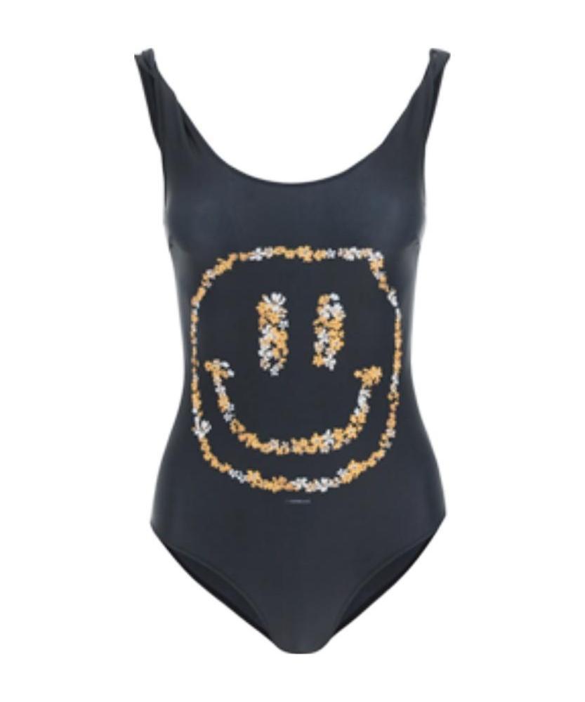 Ganni Smiley-print One-piece Swimsuit