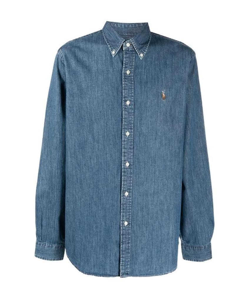 Polo Ralph Lauren Polo Pony-embroidered Cotton Shirt In Blue