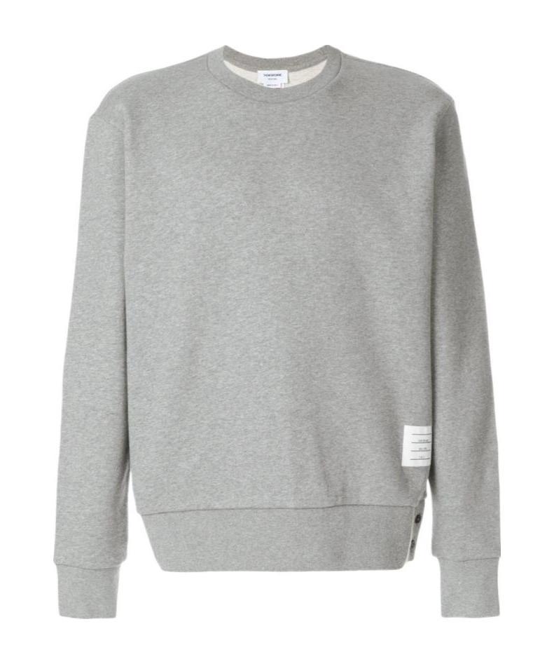 Thom Browne Center-back Stripe Jersey Pullover In Gray