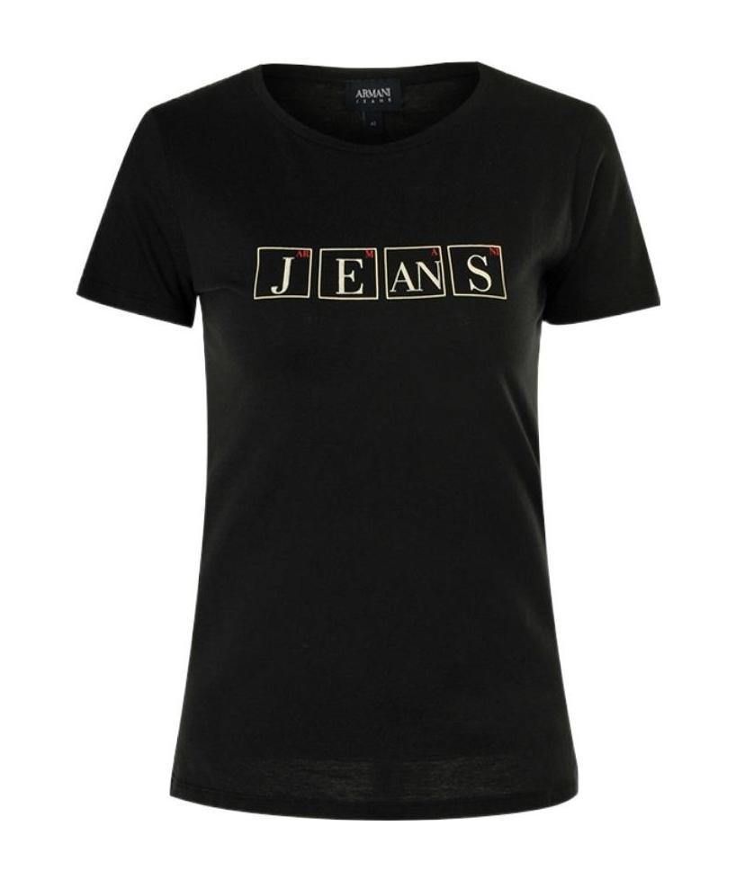 Shop Armani Jeans Logo T-shirt In Black