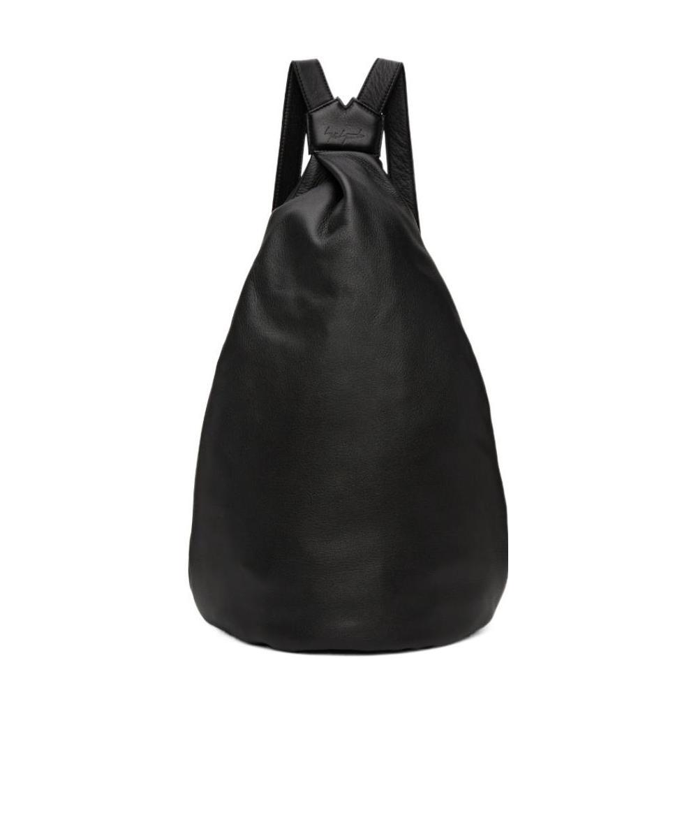 Yohji Yamamoto Logo-embossed Leather Backpack In Black