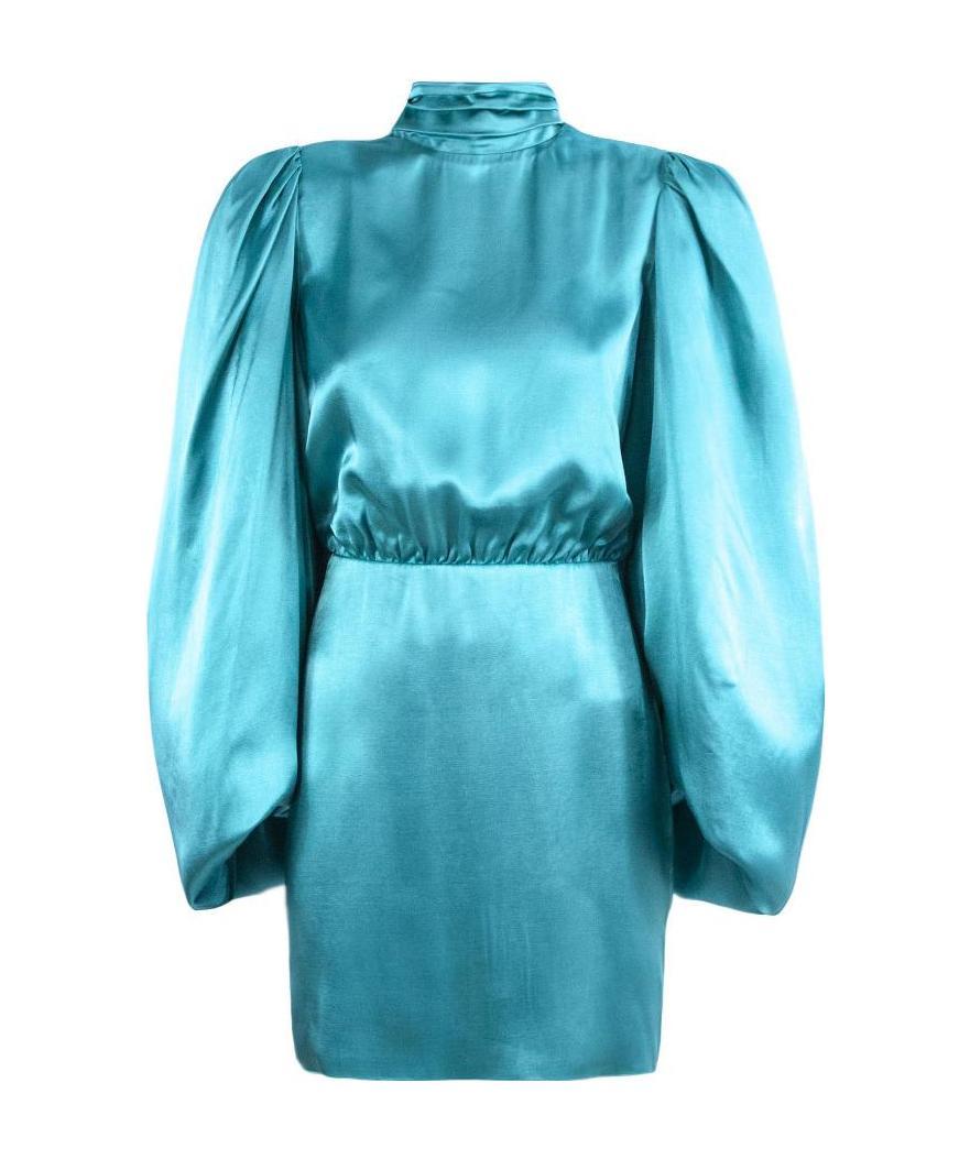 ATTICO THE ATTICO BALLOON SLEEVE MINI DRESS