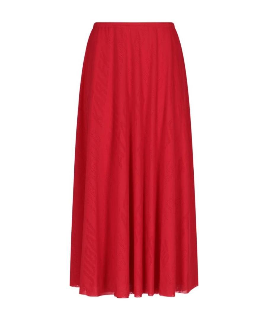 Balenciaga Midi Jacquard Skirt In Red