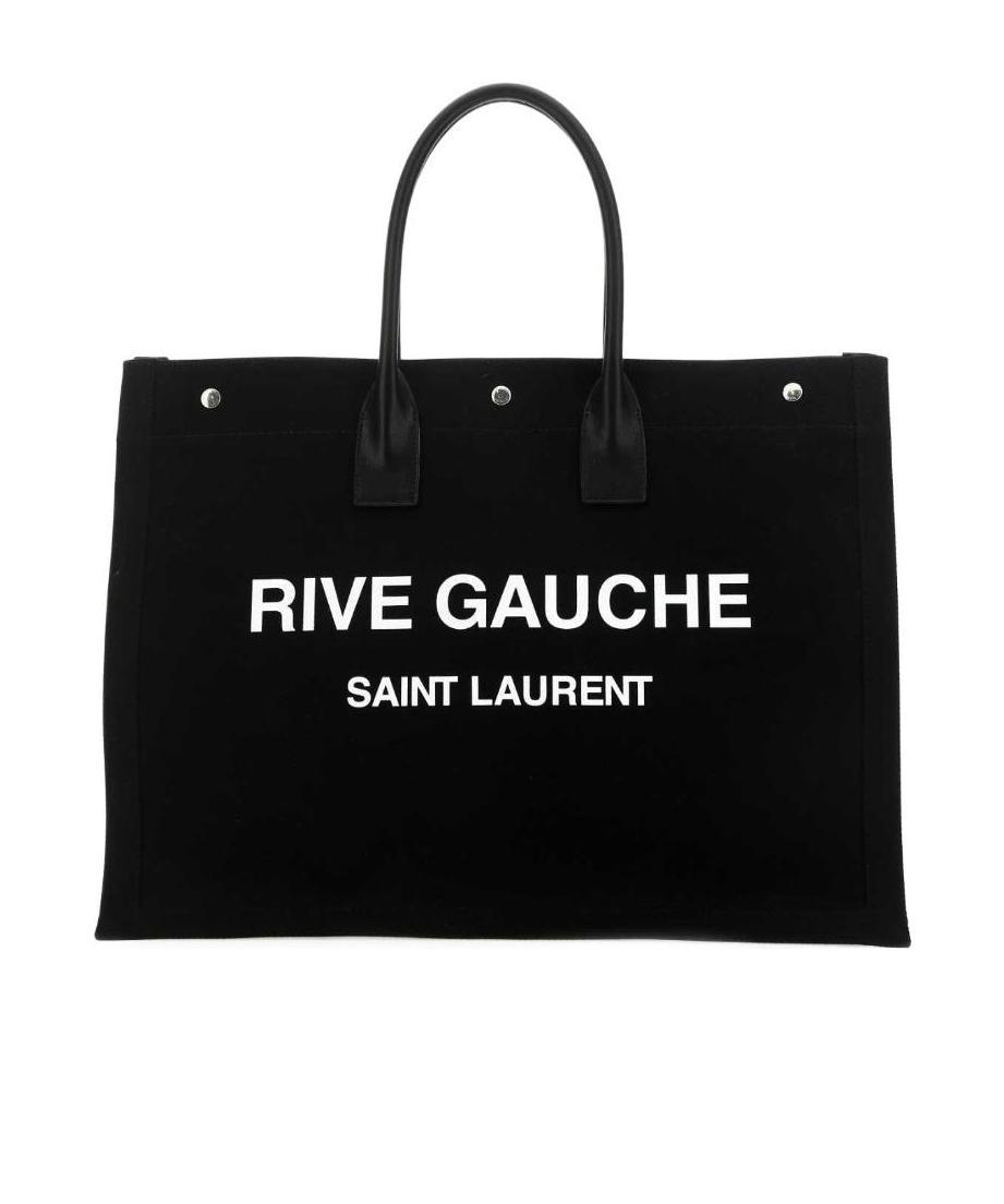 Saint Laurent Rive Gauche Tote Bag In Canvas In Black