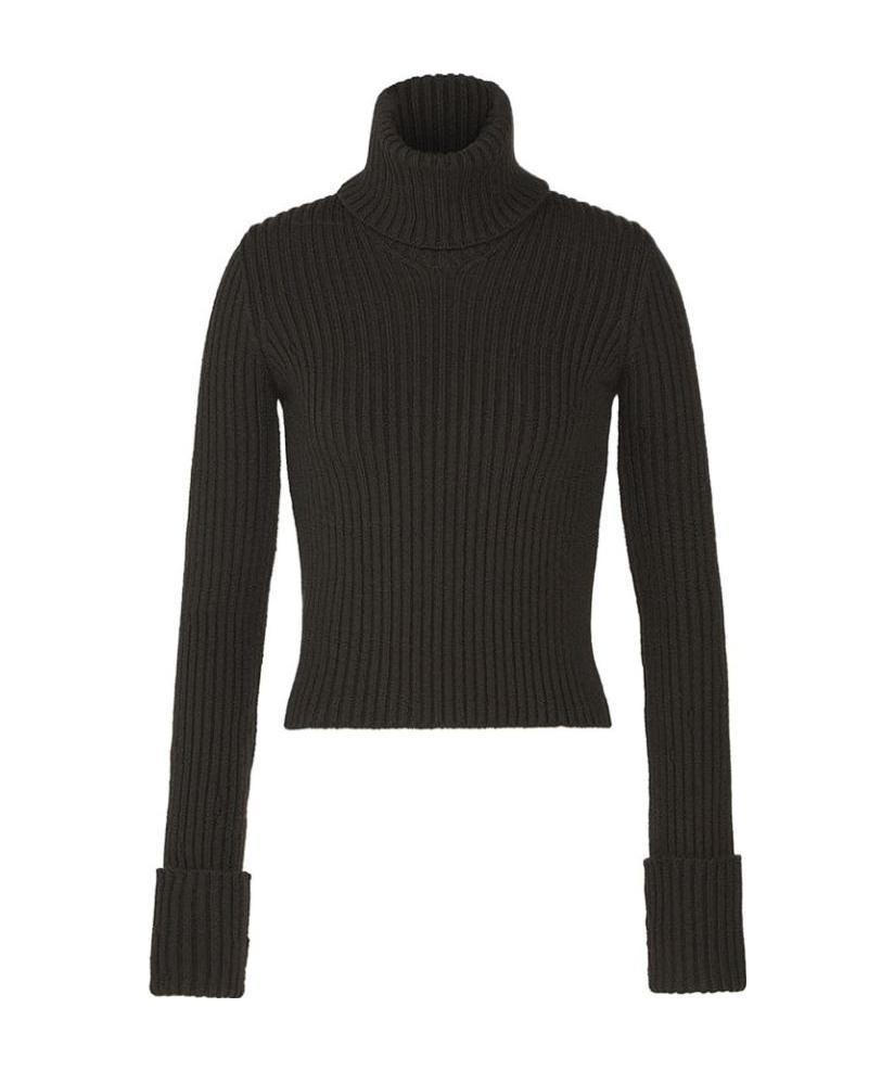 Bottega Veneta Rib Knit Turtleneck Jumper In Brown