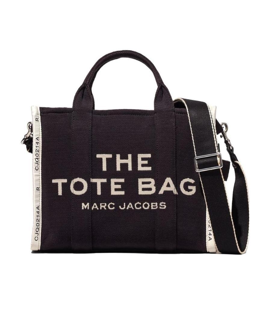 Marc Jacobs The Small Logo Jacquard Tote Bag In Black