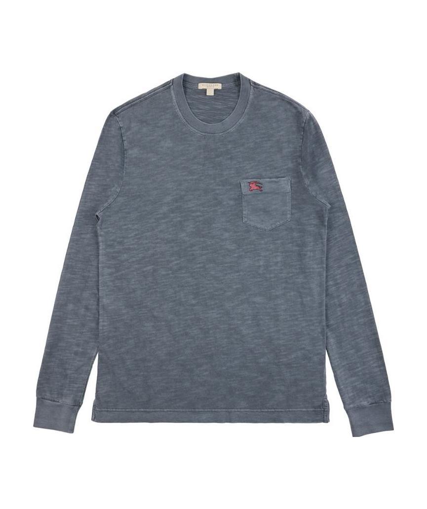 Burberry Logo Long-sleeved T-shirt In Gray