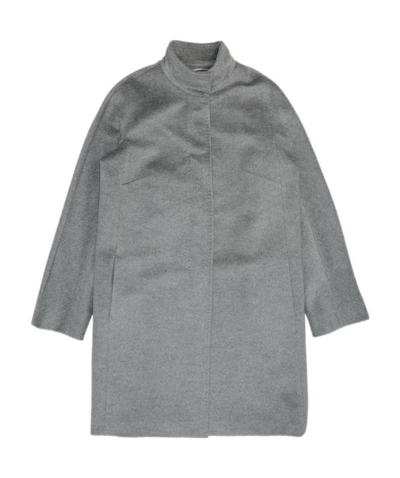 Max Mara Kids' Logo Coat In Gray