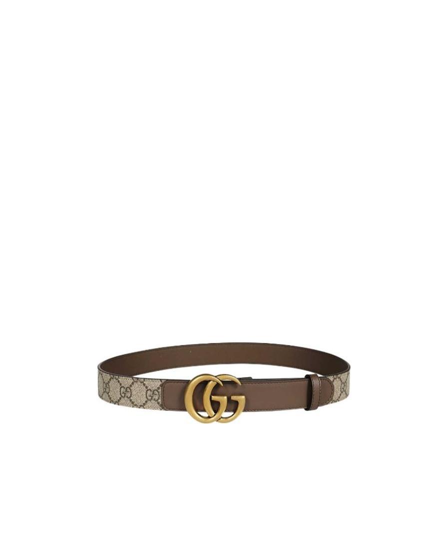 Gucci Double G Buckle Gg Belt In Brown