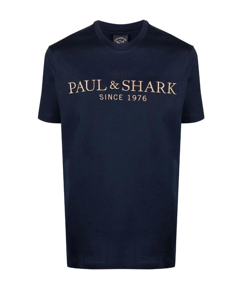 Shop Paul & Shark Logo-print T-shirt In Black