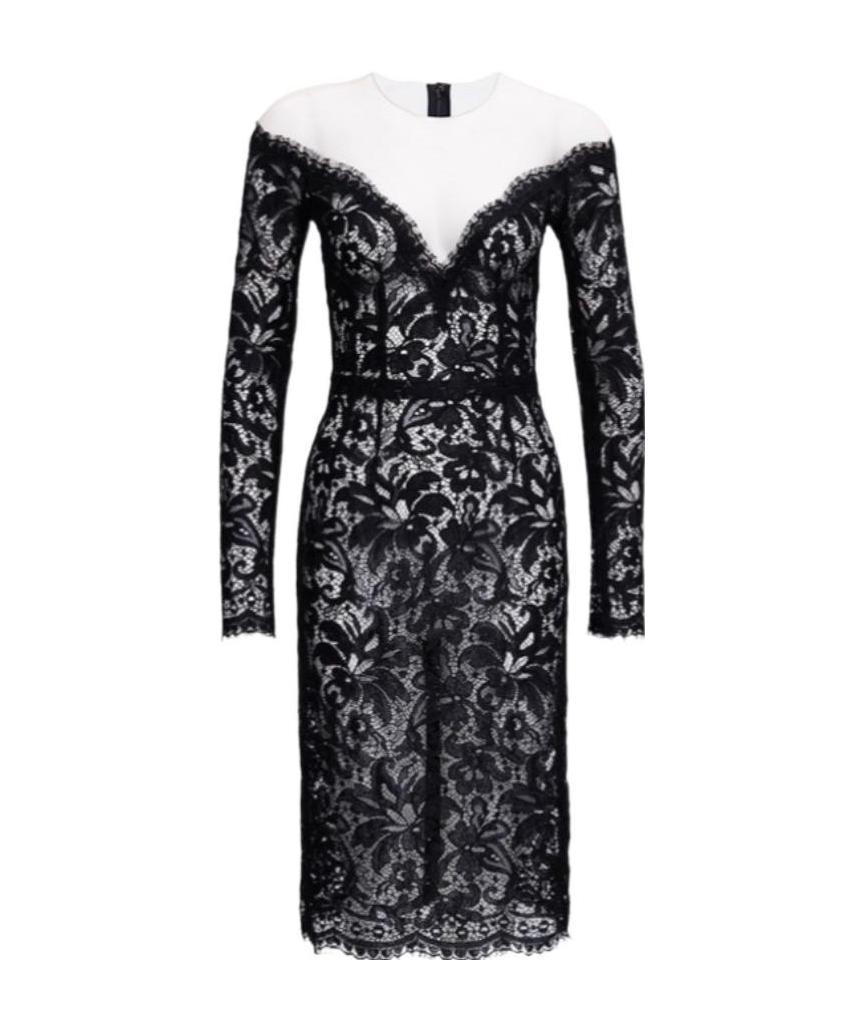 Dolce & Gabbana Lace-detail Mini Dress In Black