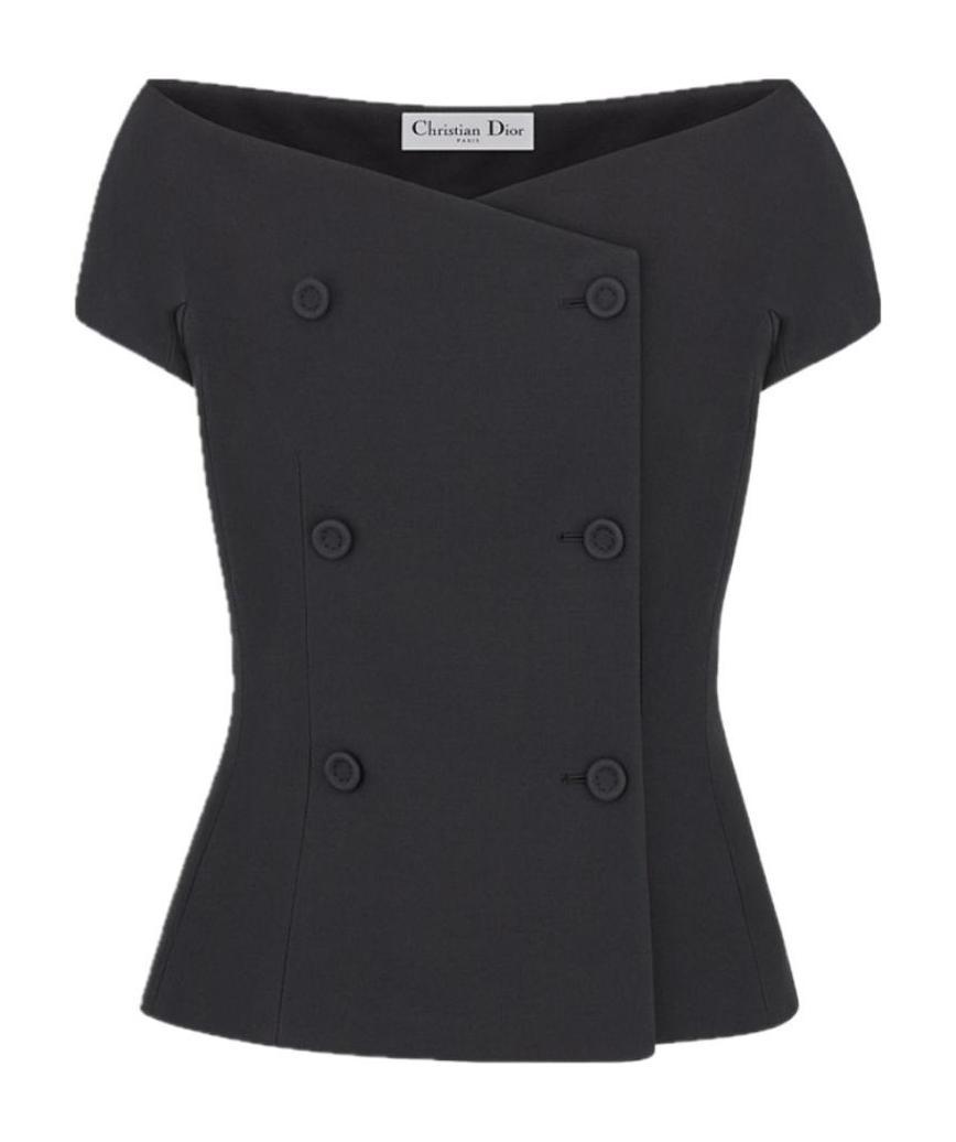 Dior Double-breasted Vest In Black