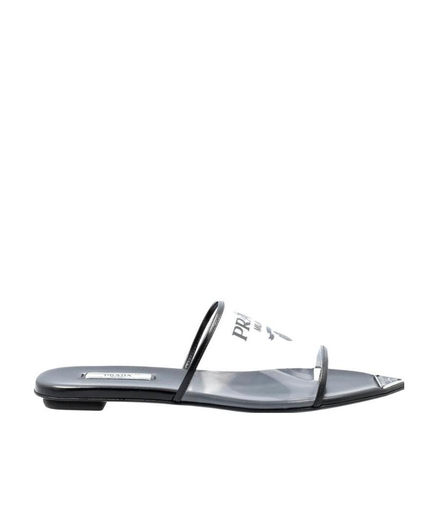 Prada Logo-print Slides In Black