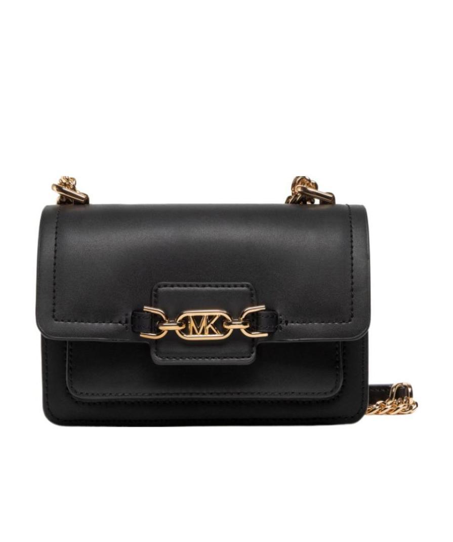 Michael Michael Kors Heather Super-small Leather Shoulder Bag In Black
