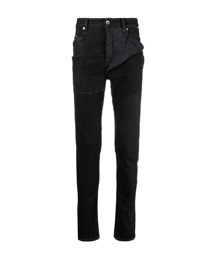 Rick Owens Drkshdw Raw Edge Patchwork Jeans In Black