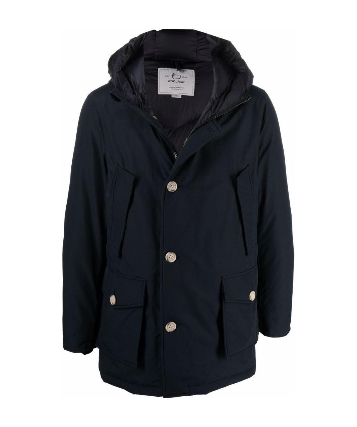 Woolrich Down-feather Hooded Coat In Gray