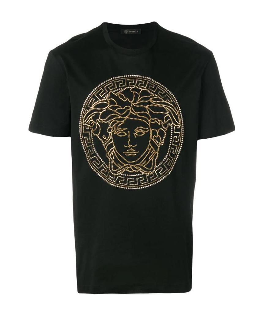 Shop Versace Medusa Print T-shirt In Black