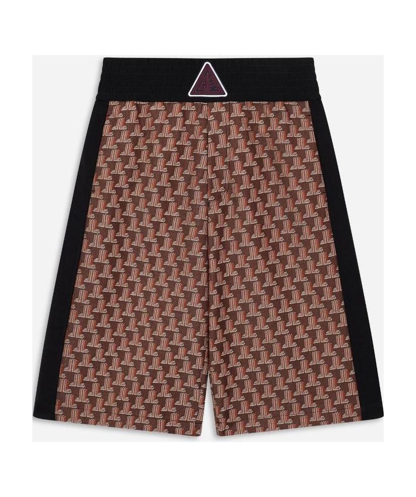 Lanvin Monogram-print Bermuda Shorts In Brown