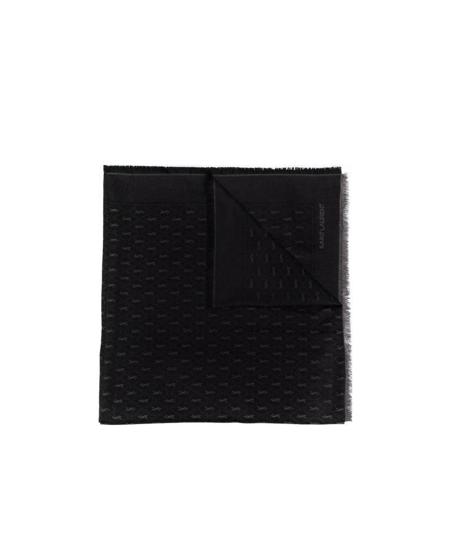 Saint Laurent Jacquard Monogram Large Accessories In Black