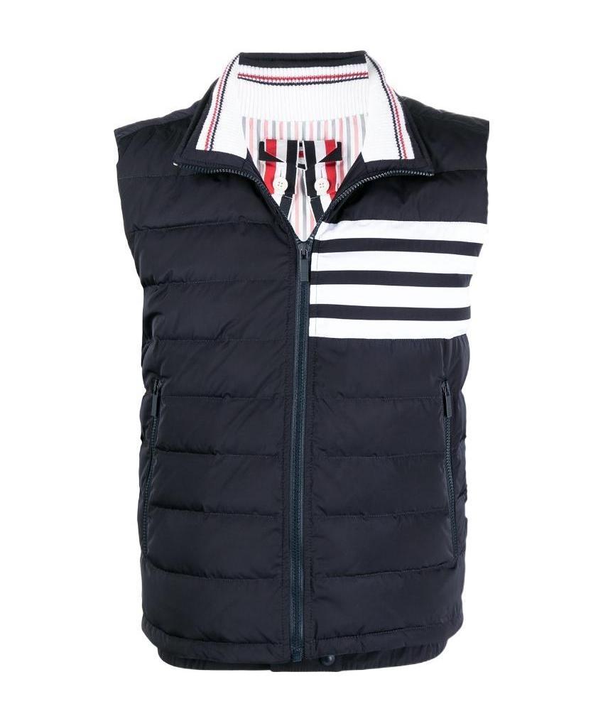 Thom Browne 4-bar Motif Puffer Gilet In Black