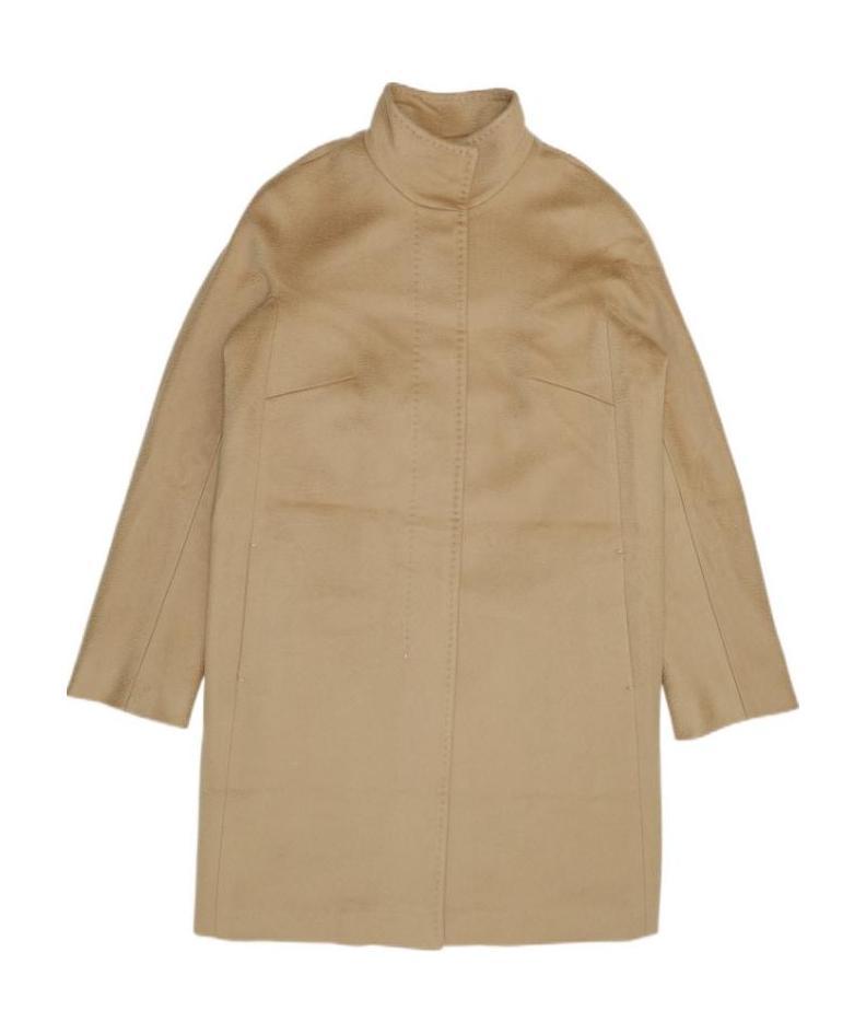Max Mara Melina Logo Coat In Nude