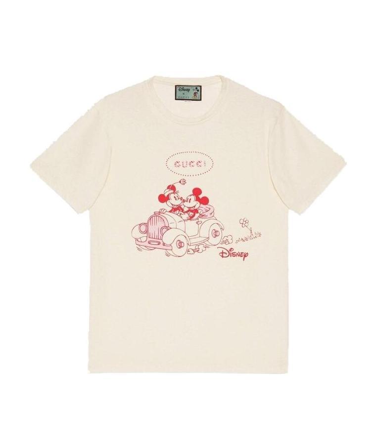 Gucci X Disney Year Of The Rat Limited Mickey Printed Retro For Men Beige In White