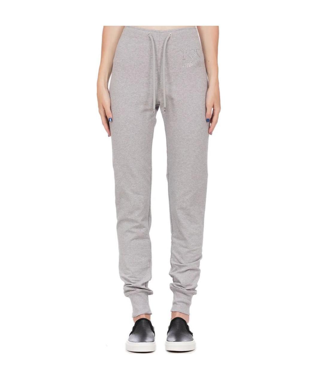 Moschino Logo Details Sweatpants In Gray