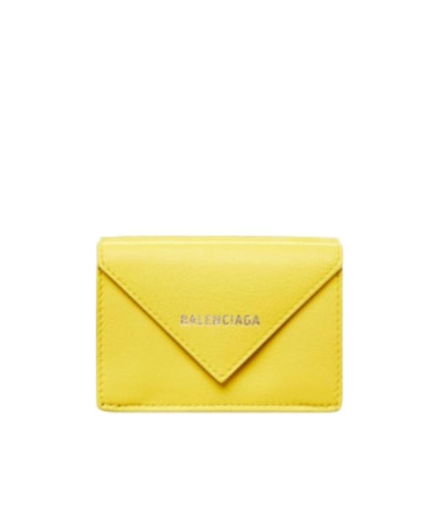 Balenciaga Mini Paper Wallet In Yellow