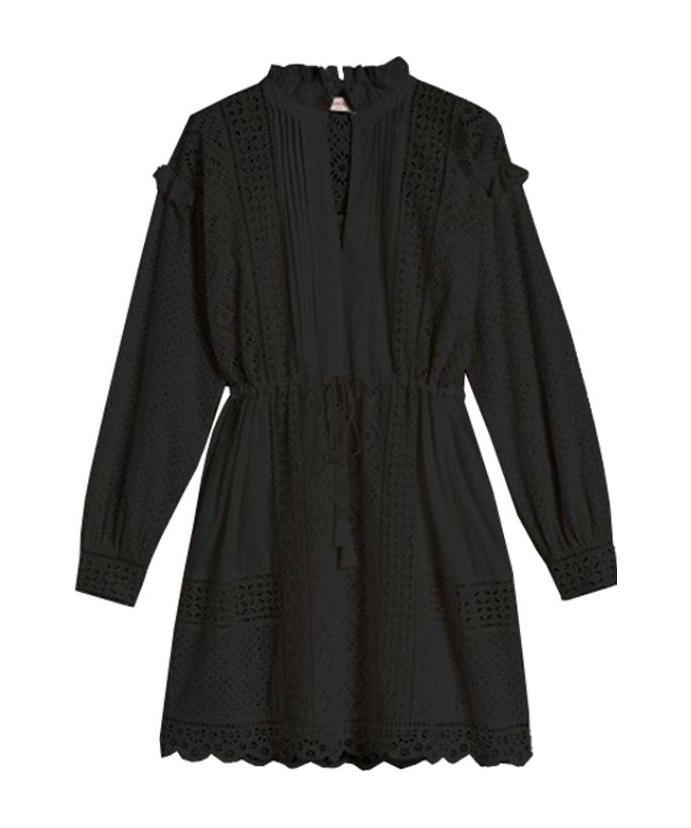 Twinset Lotus Leaf Edge Dress In Black