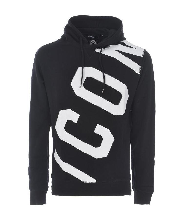 Dsquared2 Logo Hooded Sweater In Black