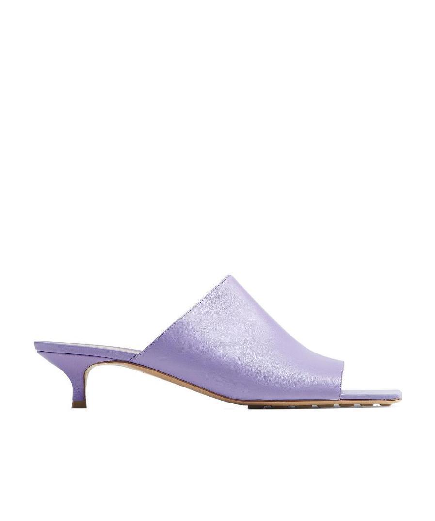 Bottega Veneta 40 Stretch Leather Mules In Smooth Leather In Purple