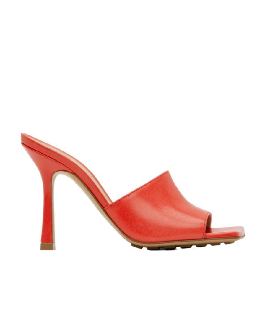 Bottega Veneta Red Stretch Heeled Mule In Red