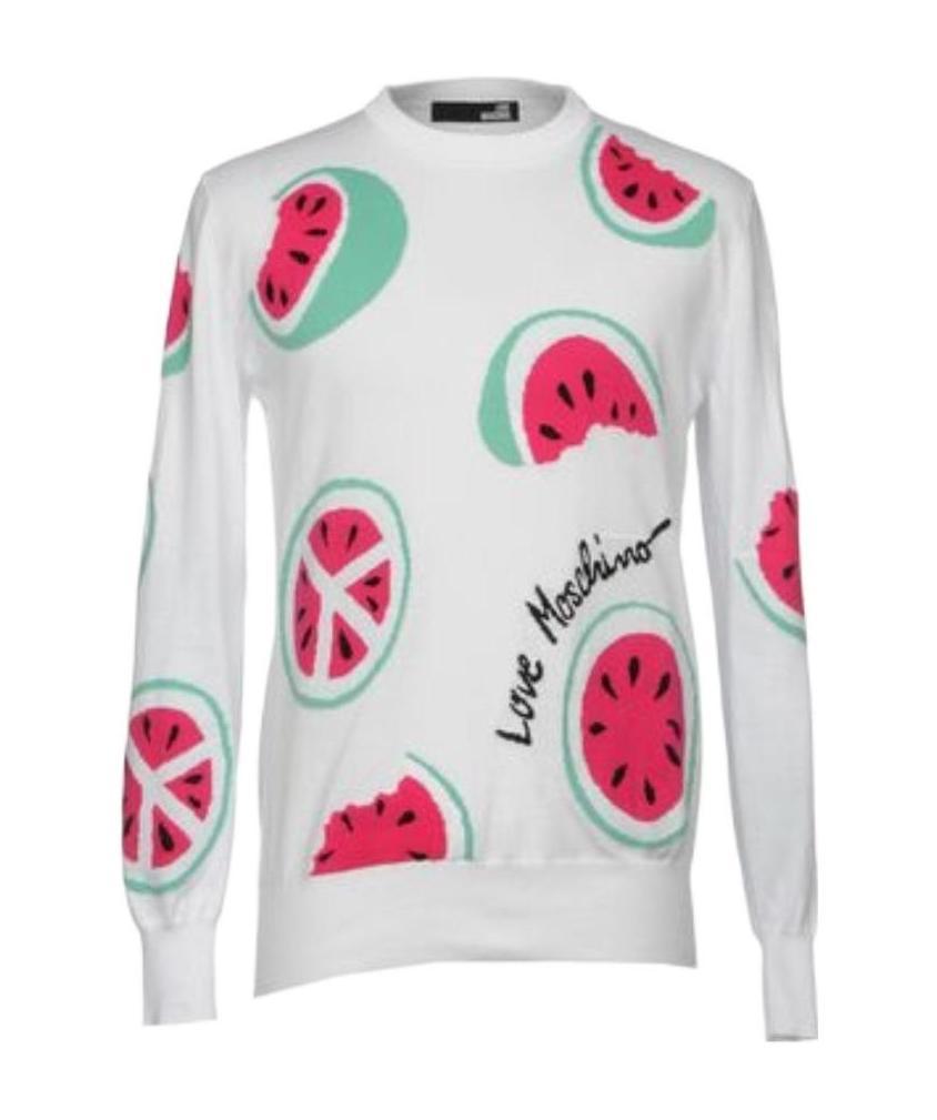 Moschino Printed Pattern Sweater In White